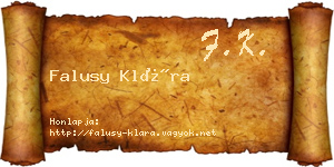 Falusy Klára névjegykártya